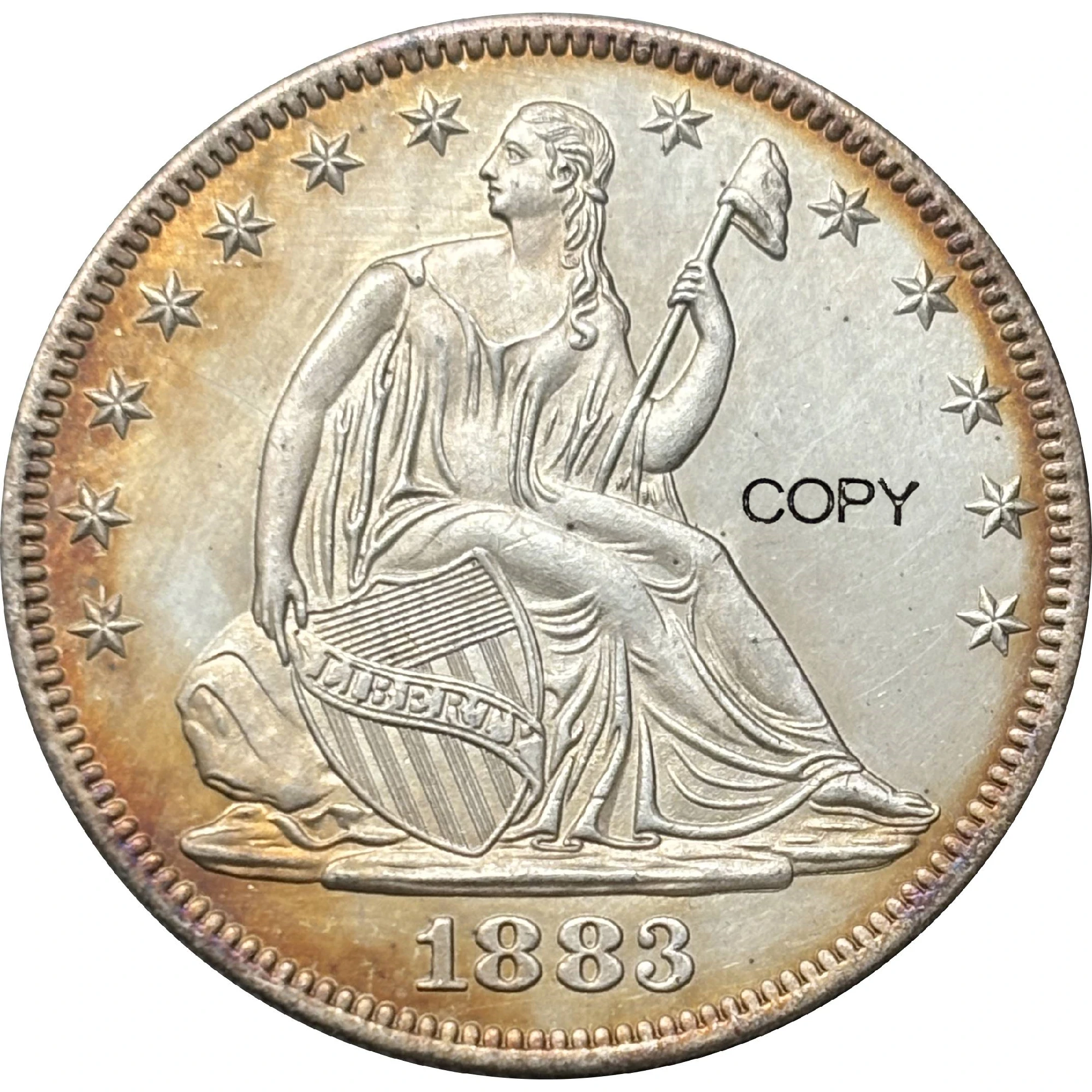 US 1883 Seated 1/2 Half Dollar With Motto USA America Copy Commemorative Coin United States Ww2 Liberty Moneda Collectible Coins