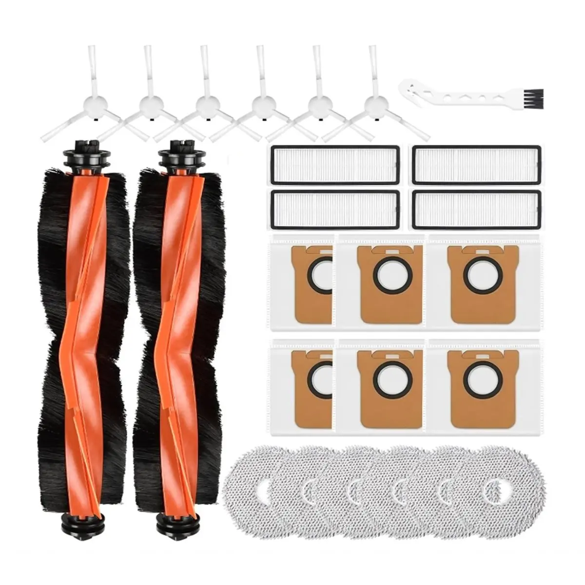 

Комплект аксессуаров для робота-пылесоса X20+/X10+: основная щетка, мешки для сбора пыли, насадки для влажной уборки, боковые щетки, HEPA-фильтры 【A70Z Fafa】