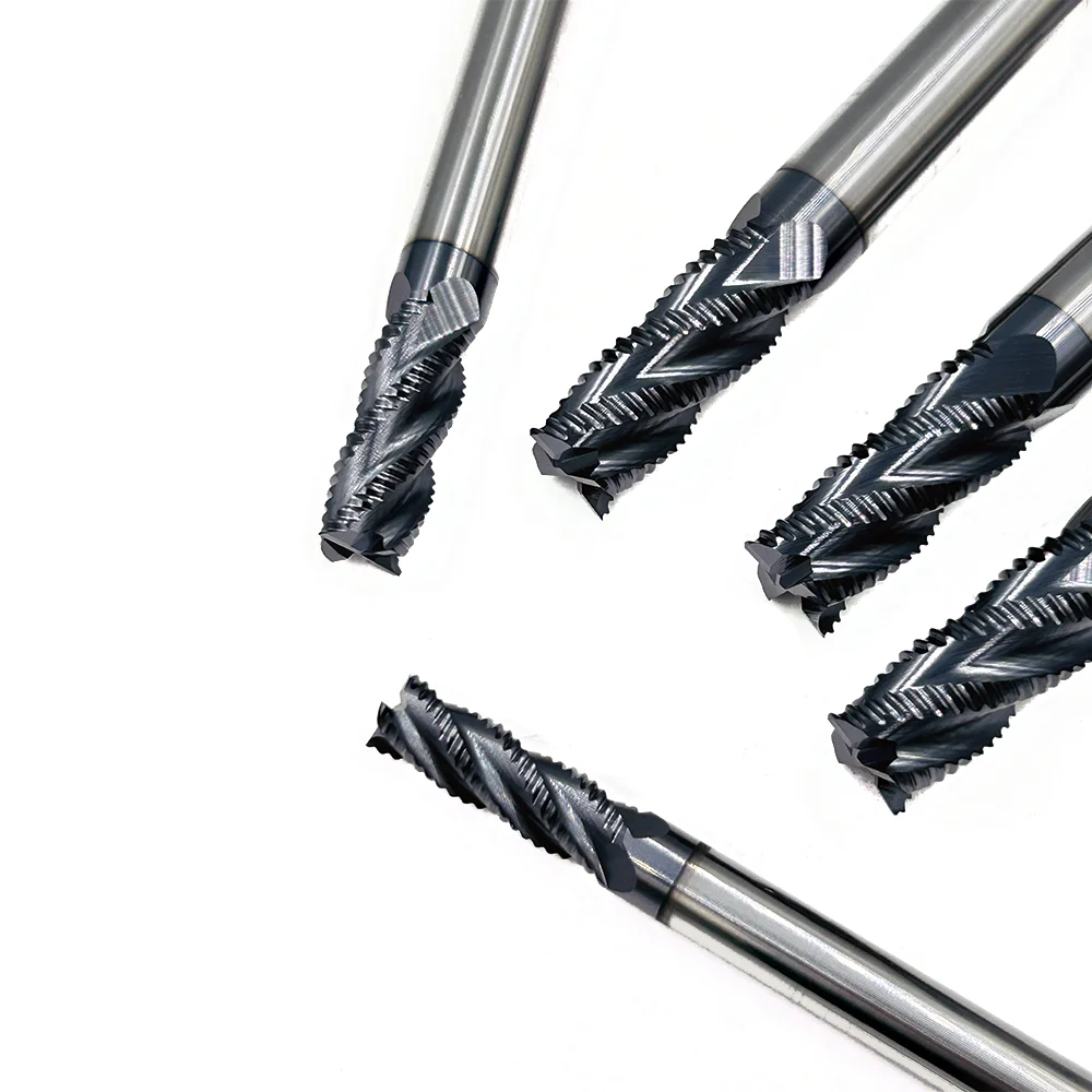 HRC45 HRC55 4Flutes D4-20mm Alloy Coating Tungsten Solide Carbide Roughing End Mills CNC router bits milling cutter