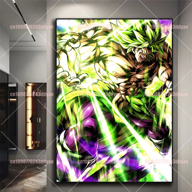 Printed Character Broly Anime Dragon Ball Poster Canvas Painting Home Bedroom Art Decoration Oil Painting Children's Gift