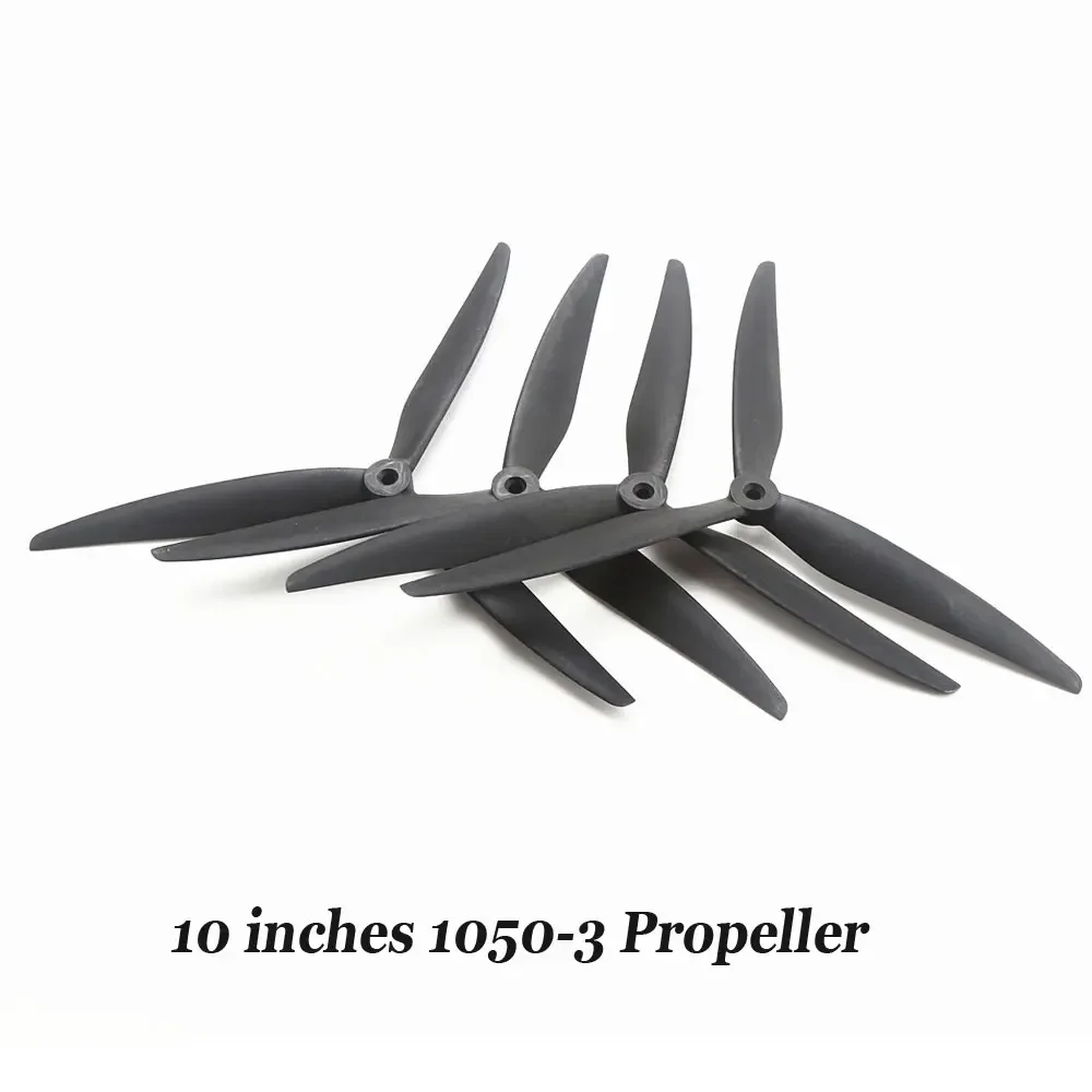 Traqueur multirotor 10 pouces, 2 paires d'hélices 1050 à 3 pales 1050, accessoires en nylon carbone violet