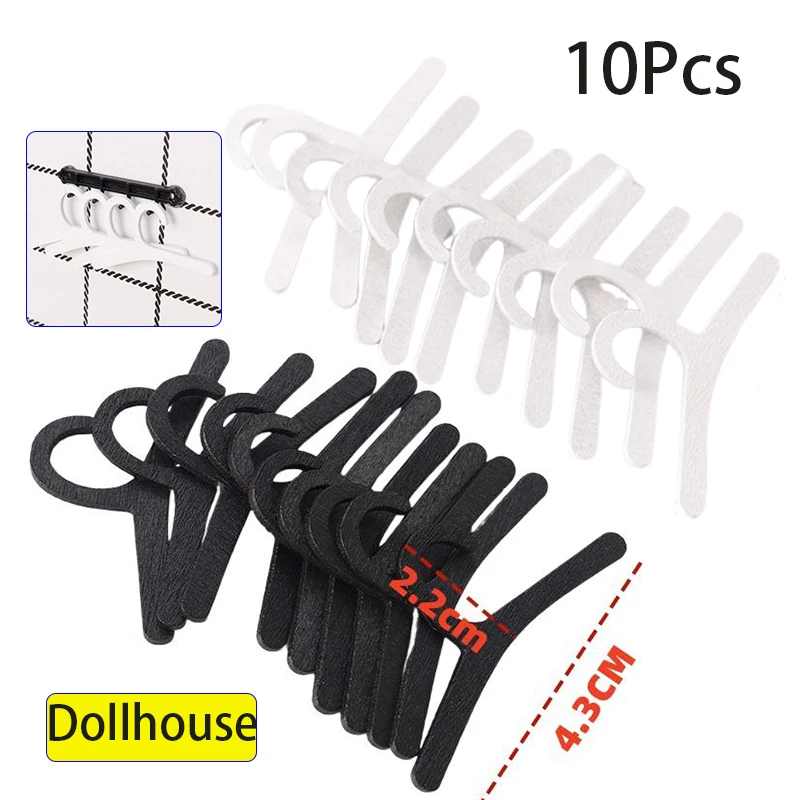 

10 шт. кукольный домик 1/12 мебель игрушка деревянная белая/черная кукла вешалка для одежды косплей мини тканевый органайзер подарок миниатюрная модель