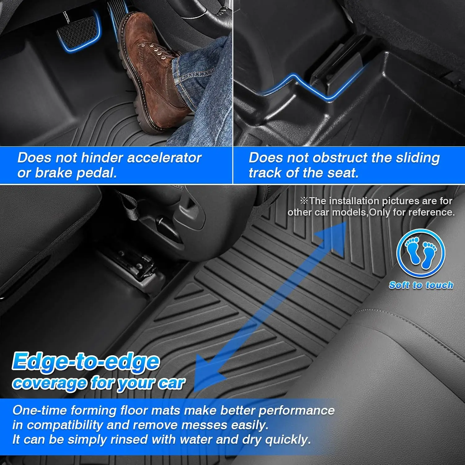 Floor Mats Fit for BMW X5 2019 -2025 All Weather Floor Mat X5 Accessories Heavy Duty Carpet Protection (Only for 5 Passengers) - Image 5