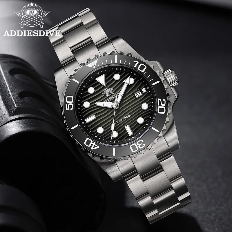 

ADDIESDIVE New Men Watch Top Brand 2115 Quartz Wristwatch BWG9 Super Luminous 200m Waterproof Diver Watches 316L Stainless Steel