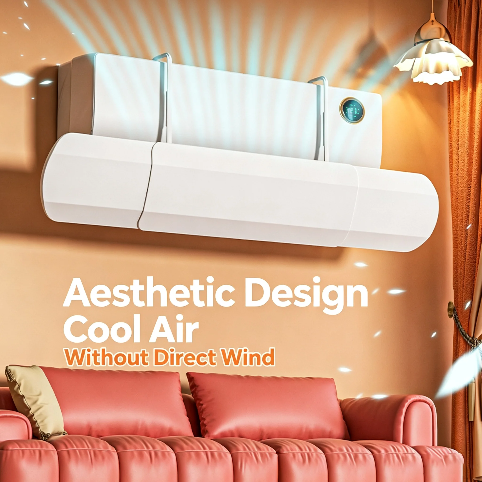 Only the Deflector: Use This Easy-To-Adjust and Convenient Air Conditioner Deflector, a Universal Wall-Mounted Vent Deflector Cover, to Keep Your Home Cool and Comfortable, a Hook-Style Air Conditioner Outlet Deflector, Easy to Install, Anti-Direct Blow Wind Shield, Suitable for Bedrooms and Living Rooms
