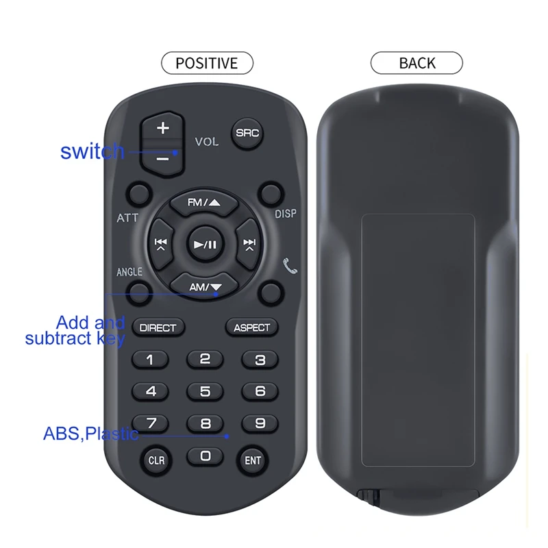 Remote Control Plastic RM-RK258 For JVC DVD/CD/USB Receiver KW-M450BT KW-V21BT KWV21BT KWV12 KW-M25T KW-V11 KW-V12 KWM25T