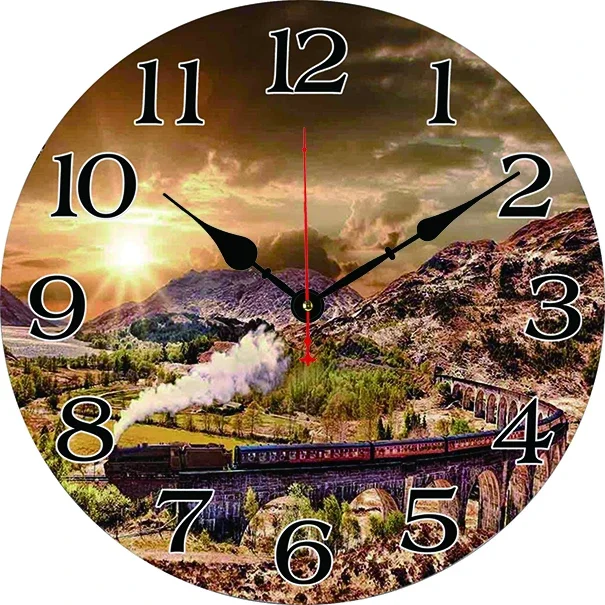 Trains Wall Clock Modern Design Living Room Bedroom Office Decoration Kitchen Clock Art Wall Watch Home Decor