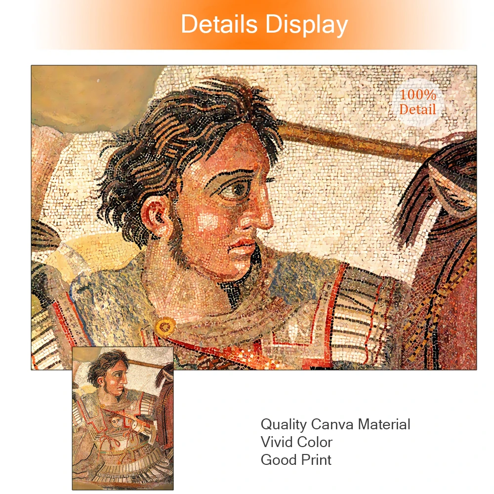 Battle of Issus Mosaic Alexander The Great Poster Pompeii Ruins Canvas Painting Wall Art Decor