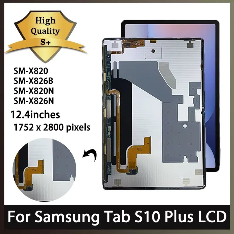 12.4 ''Novo Para Samsung Tab S10 Plus S10 + X820 X826 Display Touch Screen Digitador SM-X826B SM-X820N SM-X826N Display