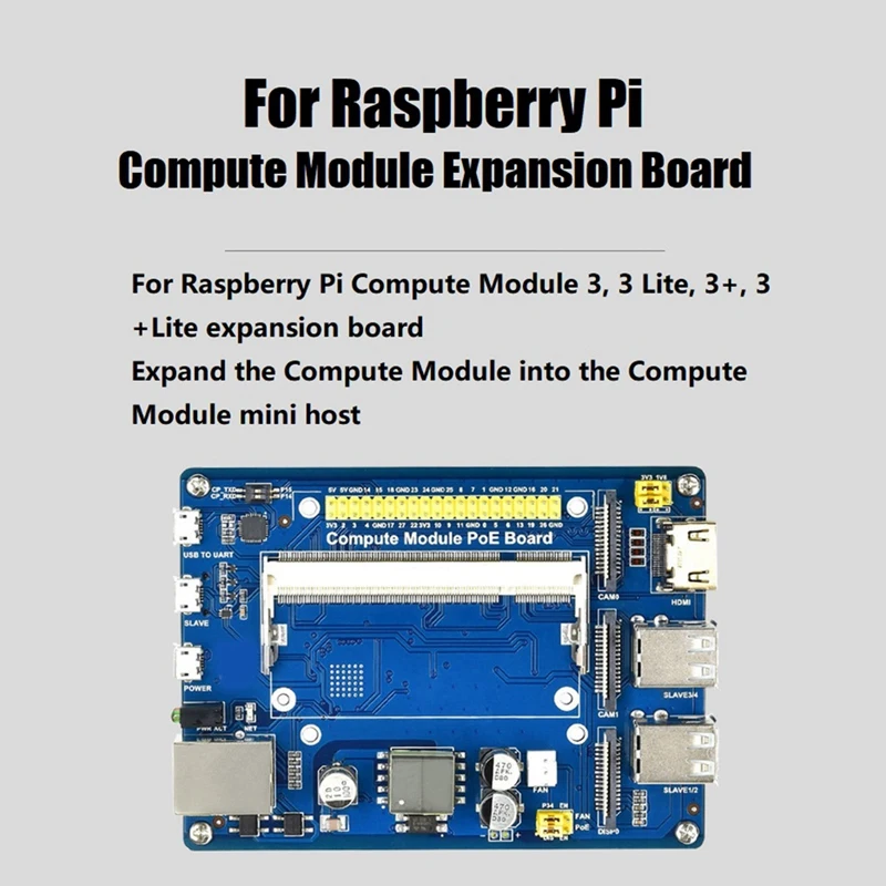 Carte Ethernet GPIO pour Raspberry Pi CM3, Poe, USB, 6 000, installation Tech HAT, Compute Tech 3, Durable