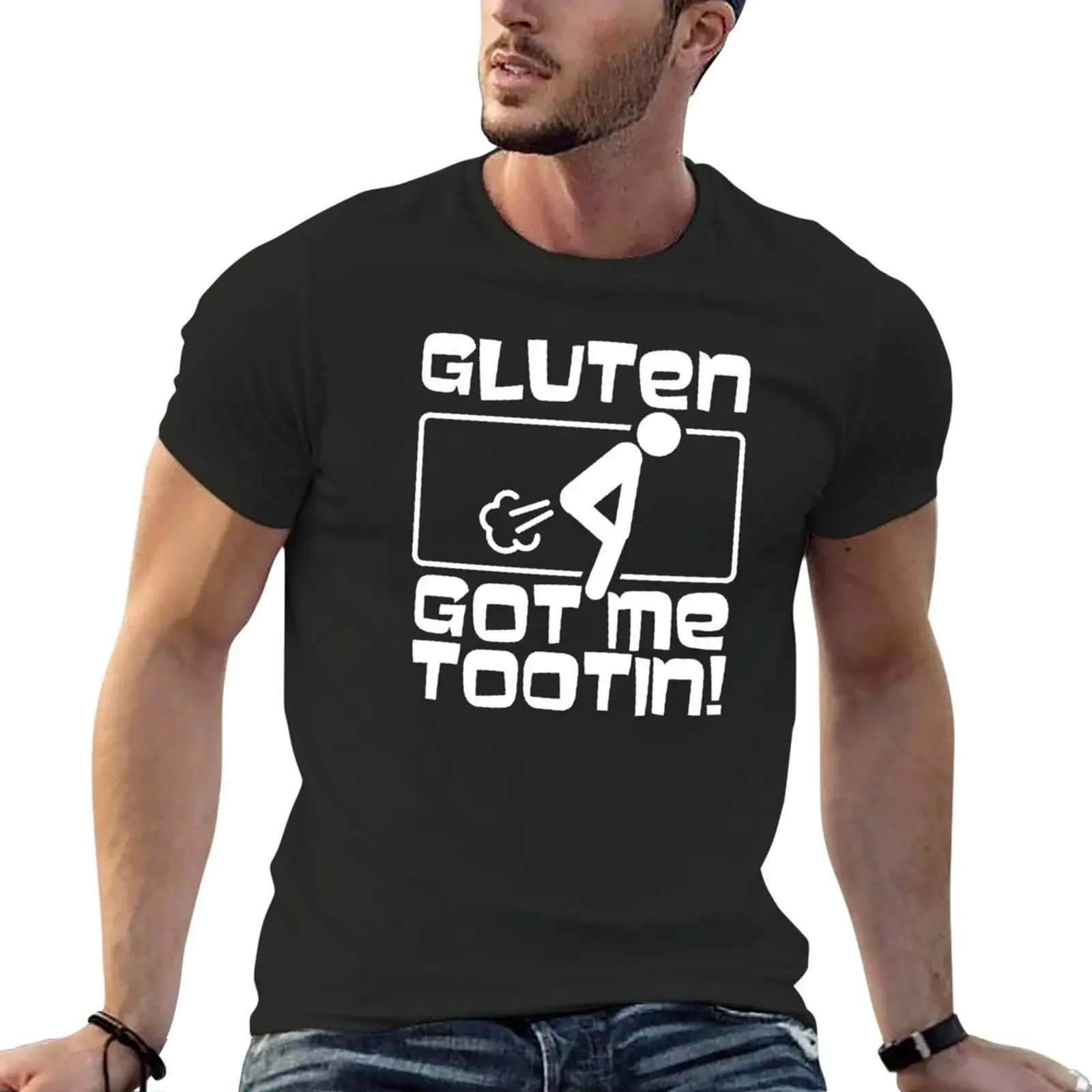 Gluten Tootin Funny Gluten Free Joke design | Gluten Jokes graphic T-Shirt plus sizes hippie clothes mens graphic t-shirts anime