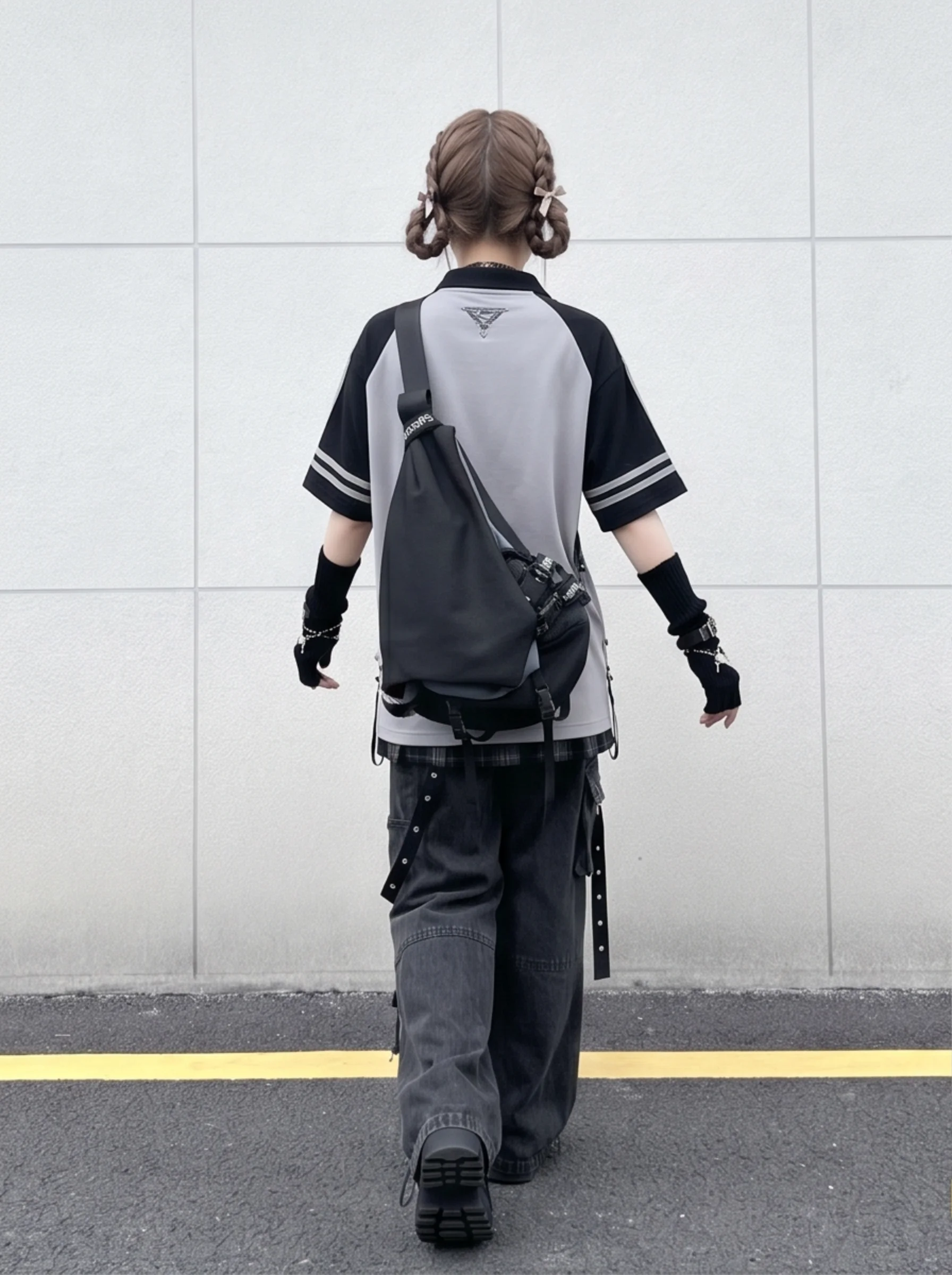 YONAIGA Original Archery Bag Unisex Crossbody Shoulder Bag Casual Minimalist Style Daily Use Soft Fabric Geometric Pattern