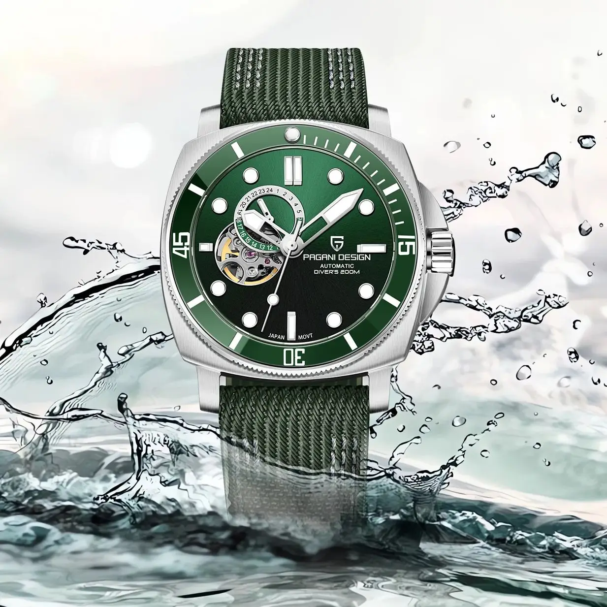 

PAGANI DESIGN Top Luxury Automatic Watch For Men Japan NH39A Tourbillon Skeleton Mechanical Watches Men 200M Diving Clock Man