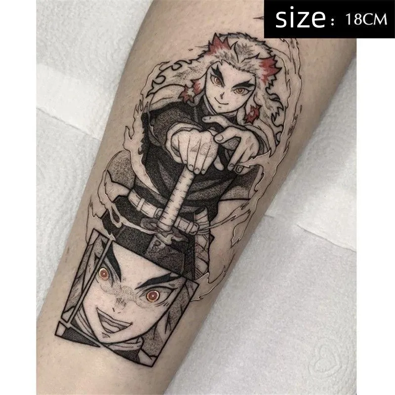 

Anime Rengoku Kyoujurou Temporary Tattoos for Woman Man Transfer Tatoo Body Art Arm Waterproof Fake Tattoo Sticker