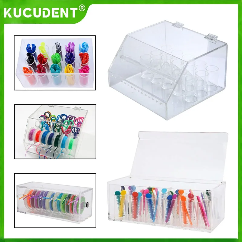 

Dental Orthodontic Power Chain Placer Organizer Dental Ligature Tie Box Arcylic Dispenser Ortho Rubber Band Storage Case