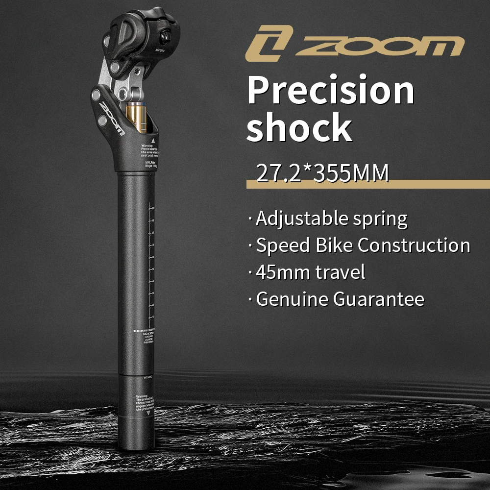 

ZOOM Bicycle Suspension Seatpost 4-Bar Linkage Aluminum Alloy Shock Absorbing Seat Tube 27.2-33.9MM*355MM Outdoor Cycling Parts