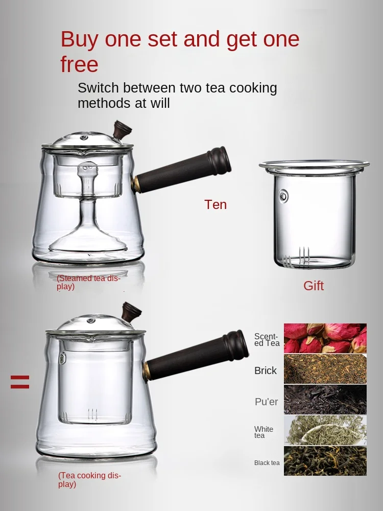 Ceramic stove tea maker glass teapot set steam steaming tea ware integrated automatic household tea stove