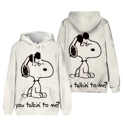 Woman's Hoodie New Autumn/Winter Fashion Y2K Snoopy cartoon print Sweatshirts Round Neck Coat Loose Long Sleeve Hatless Hoodie