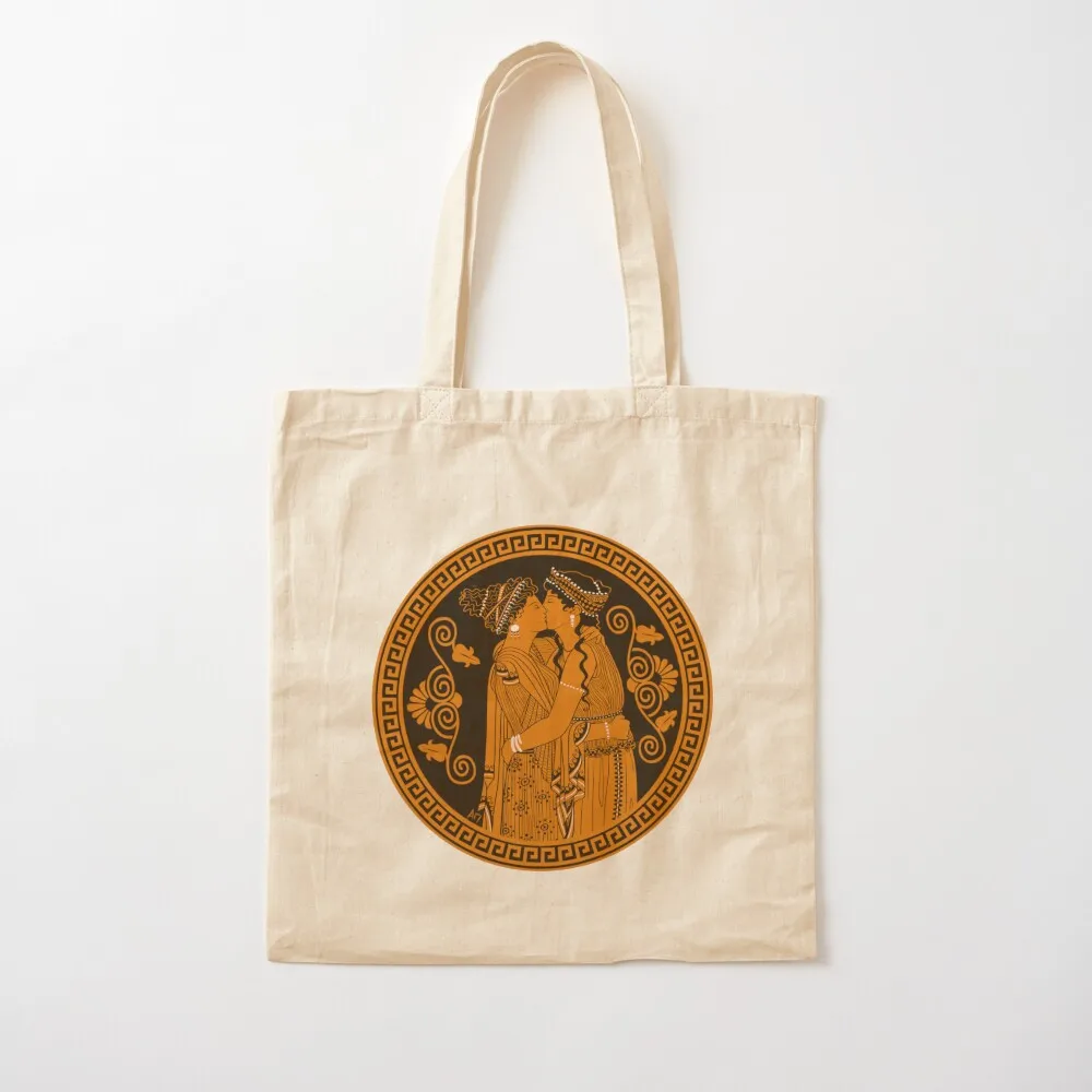 

Ancient Greek Lesbians Kiss Tote Bag eco pack Women's bags bag for beach Canvas Canvas Tote Bag