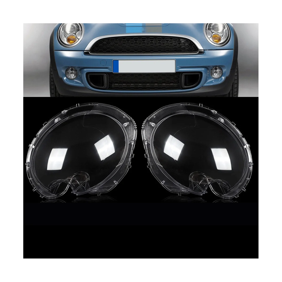 Right Car Headlight Lens Cover Head Light Lamp Shade Shell Lens Lampshade for MINI R56 Hatchback 2009-2013