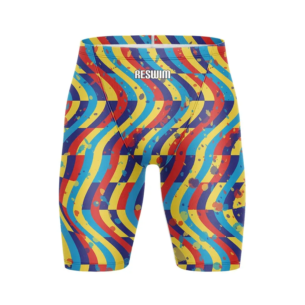 2025 Men's Swim Jammer Racing Swimsuit Shorts Swimming Trunks Beach Tights Jammers Shorts Quick Dry Athletic Training Swimwear