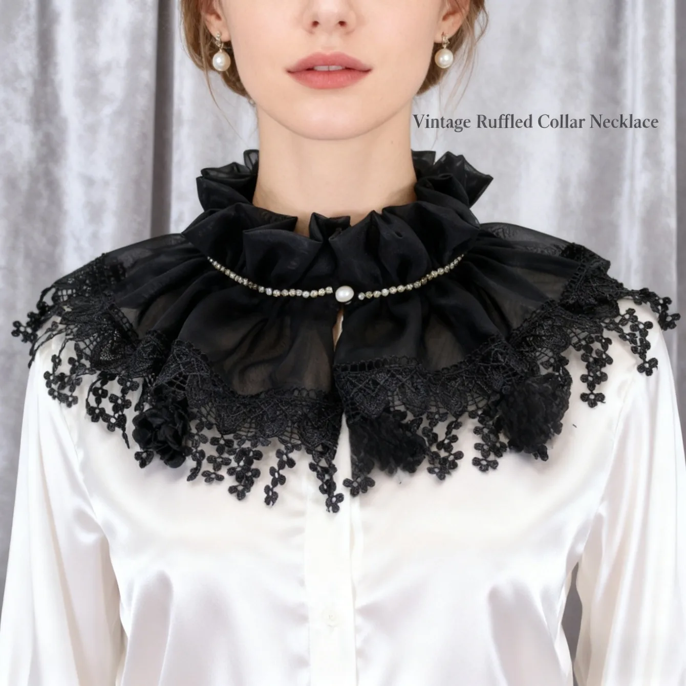 

Кружевная шаль в европейском и американском стиле с искусственным воротником, пальто в викторианском стиле, свитер, декоративный воротник, винтажный универсальный воротник