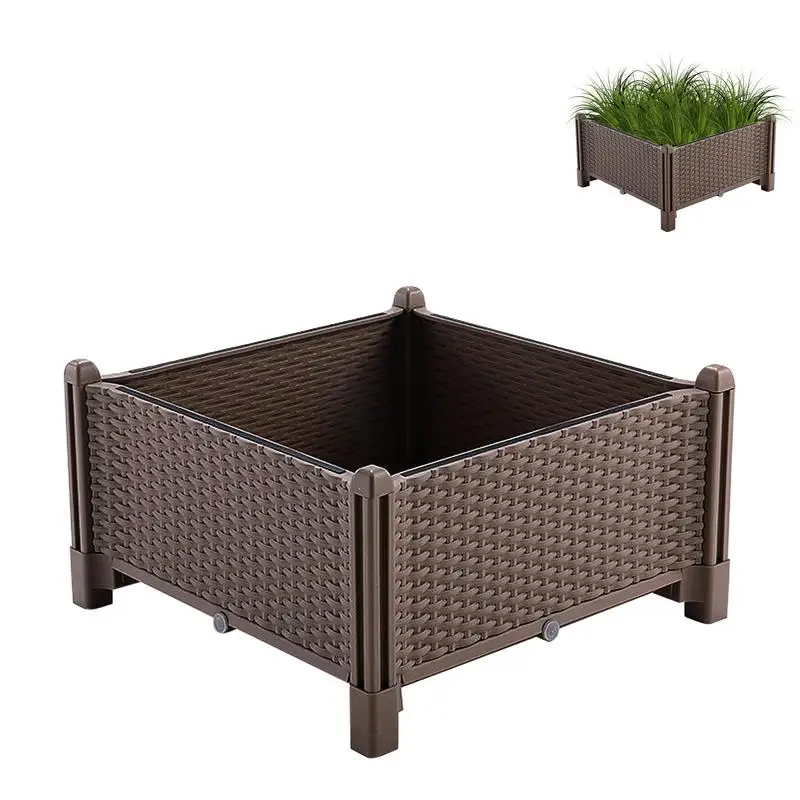 

2024 Raised Garden Bed with Legs Planters for Large Outdoor Plants Elevated Plastic Garden Planter Boxes Plant pots for Patio