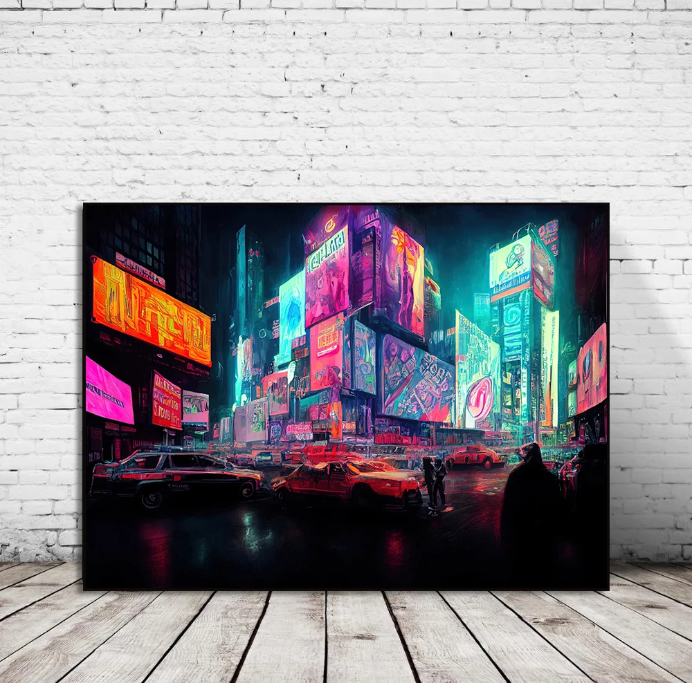 80s Nostalgia Retrowave Synthwave Poster Canvas Wall Art Cool Neon Printing Home for Gaming Room Decoration Frameless Painting