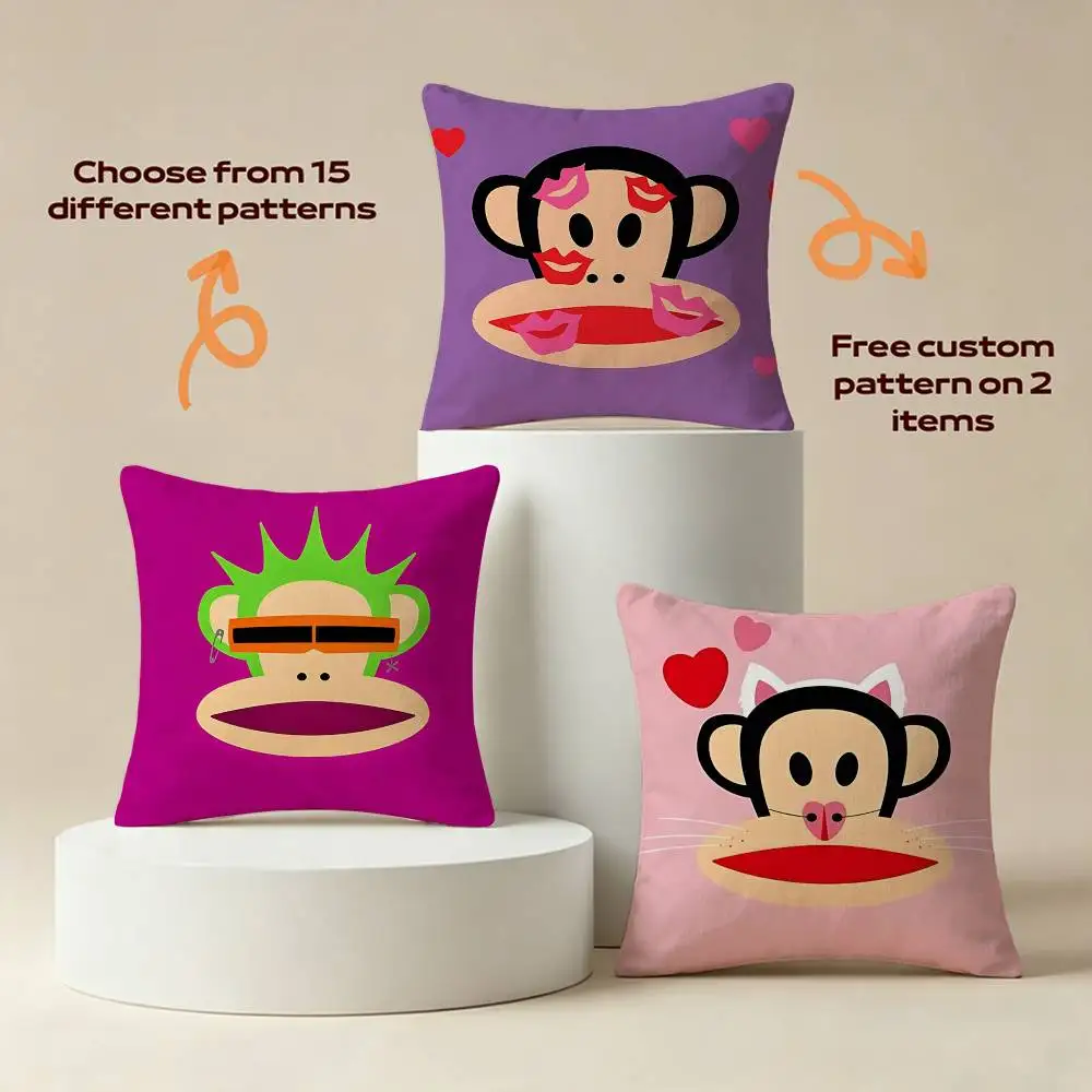 Thug PF P-Paul Frank-k Square Sofa Pillow Cover Solid Color Living Room Home Decor Cushion Case