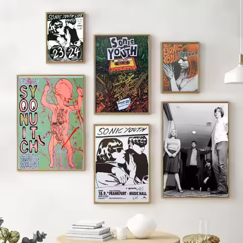 Sonic Youth Singer Poster Canvas Painting Wall Art For Picture Coffee House Bar Living Room Bedroom Restaurant Home Wall Decor