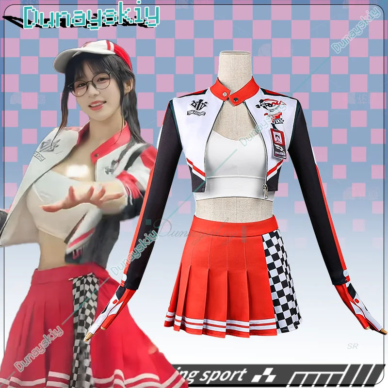 

Kurimi Biker Jacket Sexy Uniform Cosplay Costume Hat Gloves Christmas Halloween Role Play Women Carnival Naraka: Bladepoint