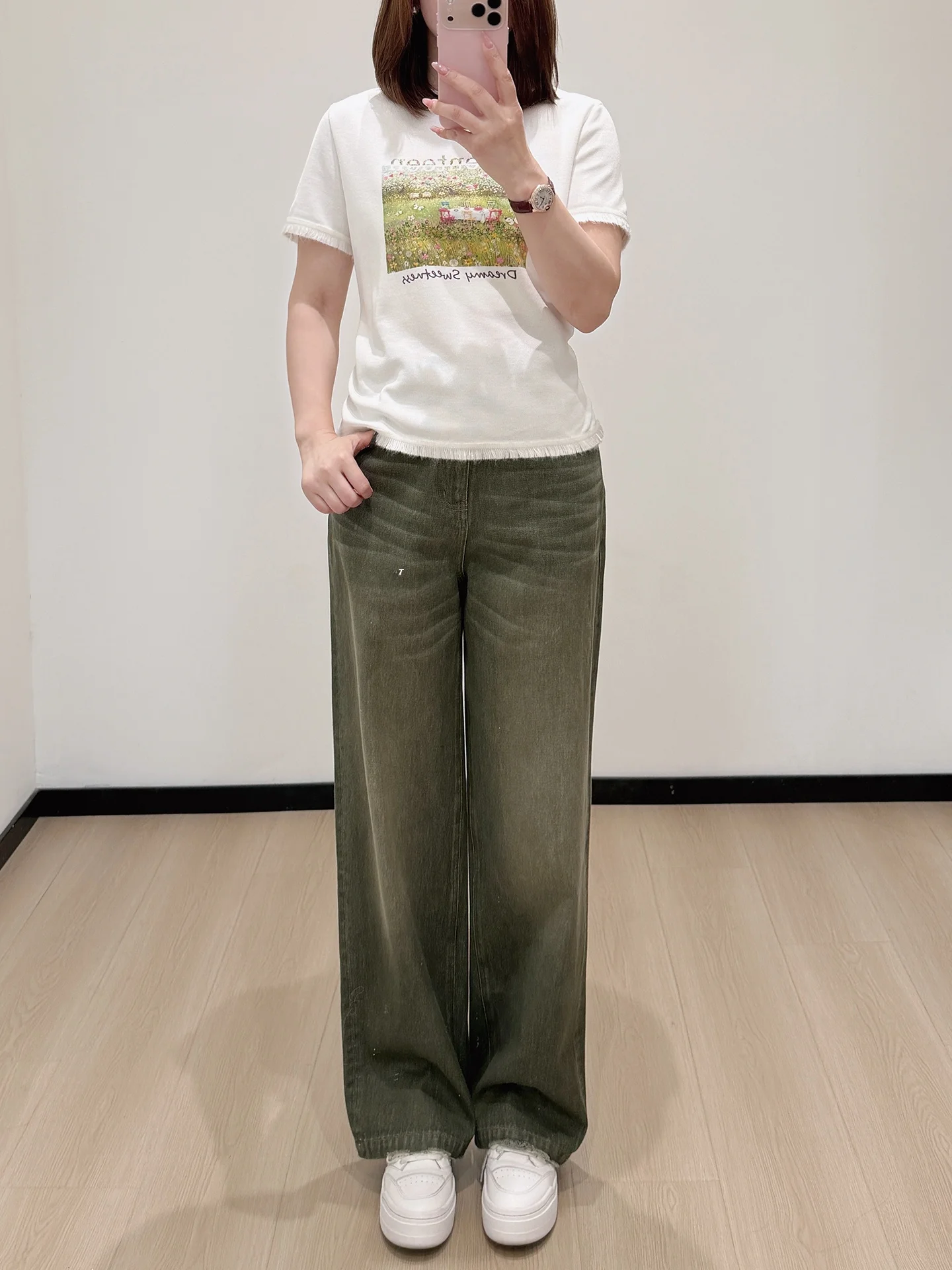 

Waed Cotton Casual Wide Leg Jeans Women's High Waist Straight Cut Vintage een Slim Fit Denim Pants Spring Season Faion