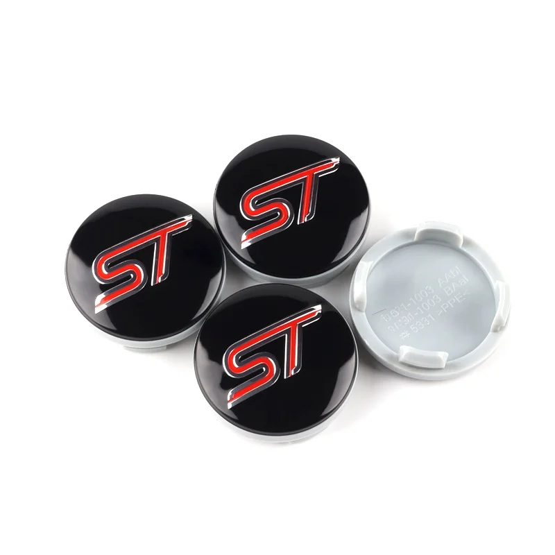 4PCS 54mm ST Line Car Wheel Center Hub Caps Rim Cover For Ford Focus Mondeo Mustang Fiesta Kuga MK2 Everest Escape Accessories