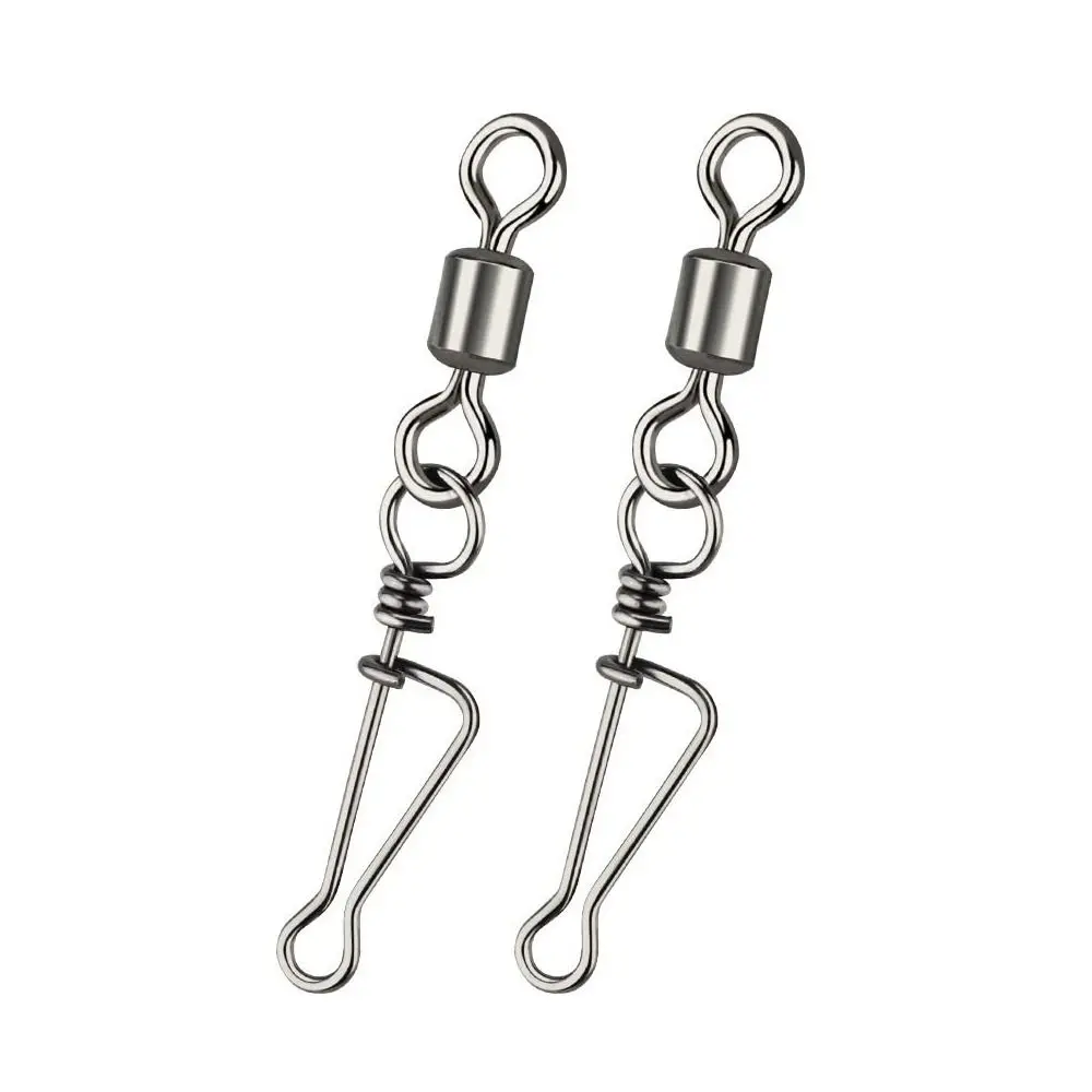 

10pcs With Lock Fishing Rolling Swivel Connect Ring 8-Shape Swivel Rolling Connector Corrosion Resistance Chamfer Design