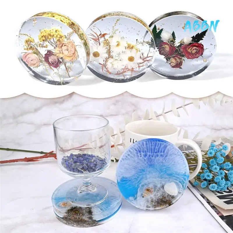 ABBN-1 Piece Resin Coaster Molds 6-Cavity Deep Round Coaster Silicone Molds Coaster Mold For Epoxy Resin DIY Coasters Resin Art