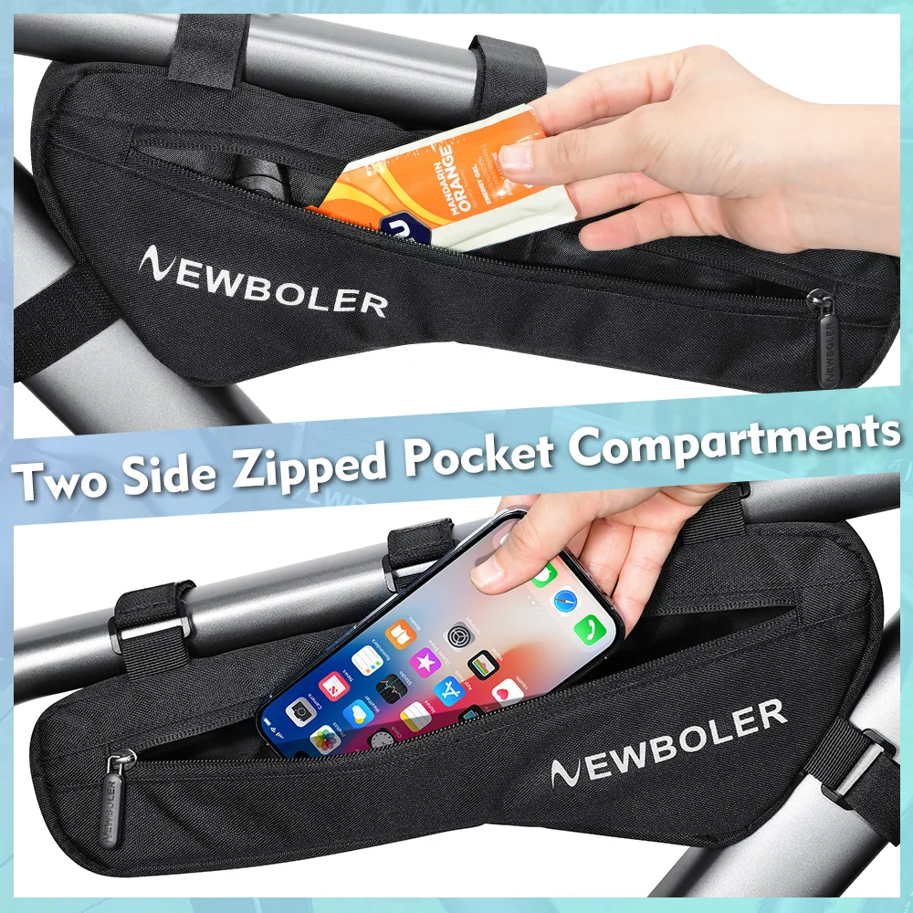 NEWBOLER 1.5LBicycle Bag Bike Front Tube Frame Bag Triangle Pouch MTB Cycling Bag Pannier Packing Pouch Accessories