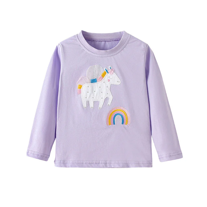 Jumping Meters 2-7T Unicorn Long Sleeve Girls T Shirts Kids Autumn Spring Baby Boys Clothes Fashion Toddler Shirts