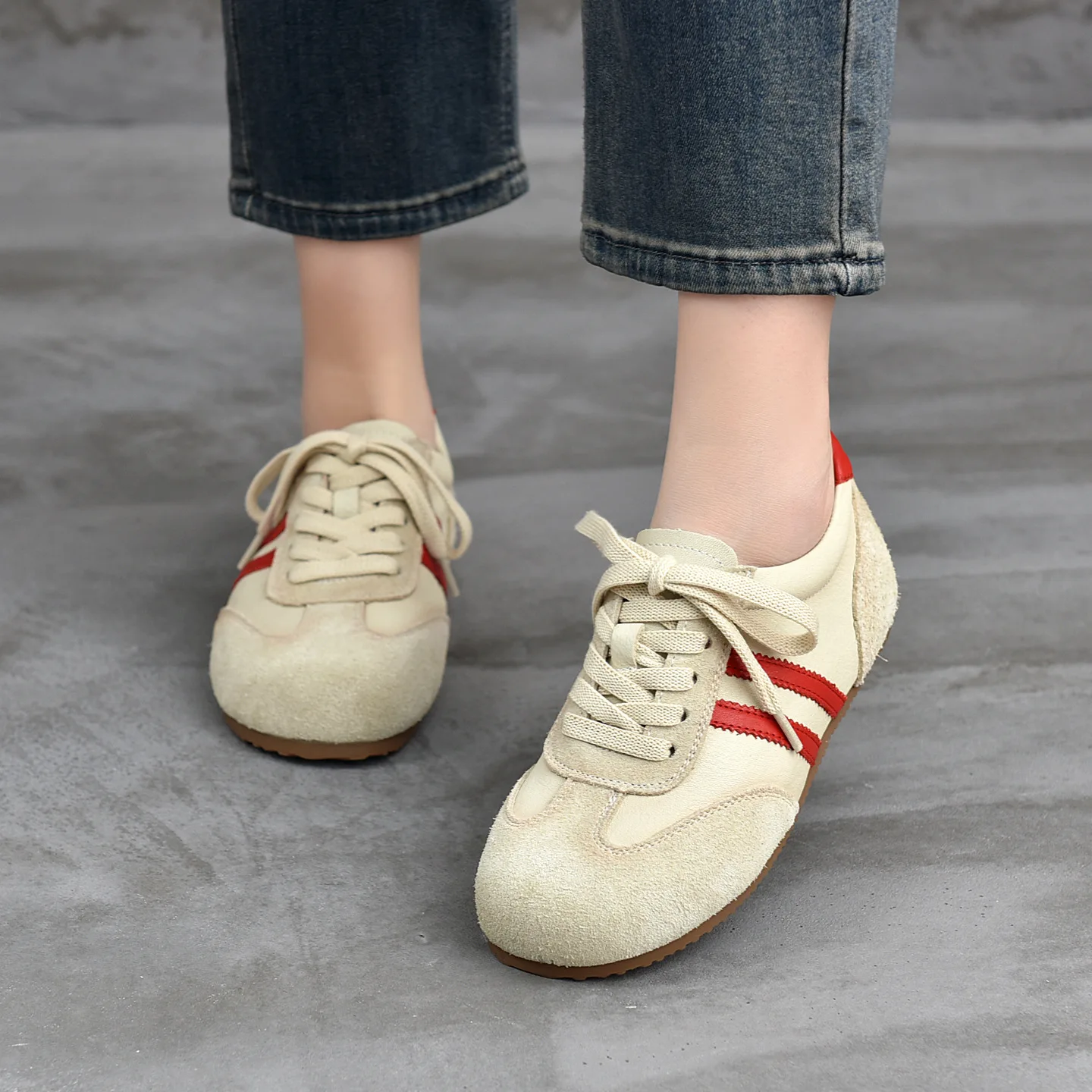 Careaymade-Genuine Leather women\'s shoes,Hot Versatile Interior Height Boosting Bokende Training Shoes Leather Casual Shoes
