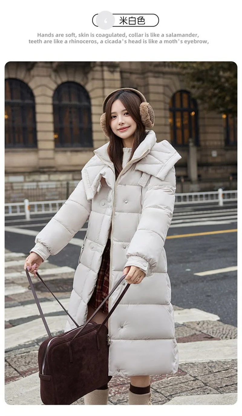 Damska kurtka bawełniana wyszczuplająca talię, nowa, ekskluzywna kurtka bawełniana na zimę 2025, pogrubiona i ciepła modna kurtka bawełniana.