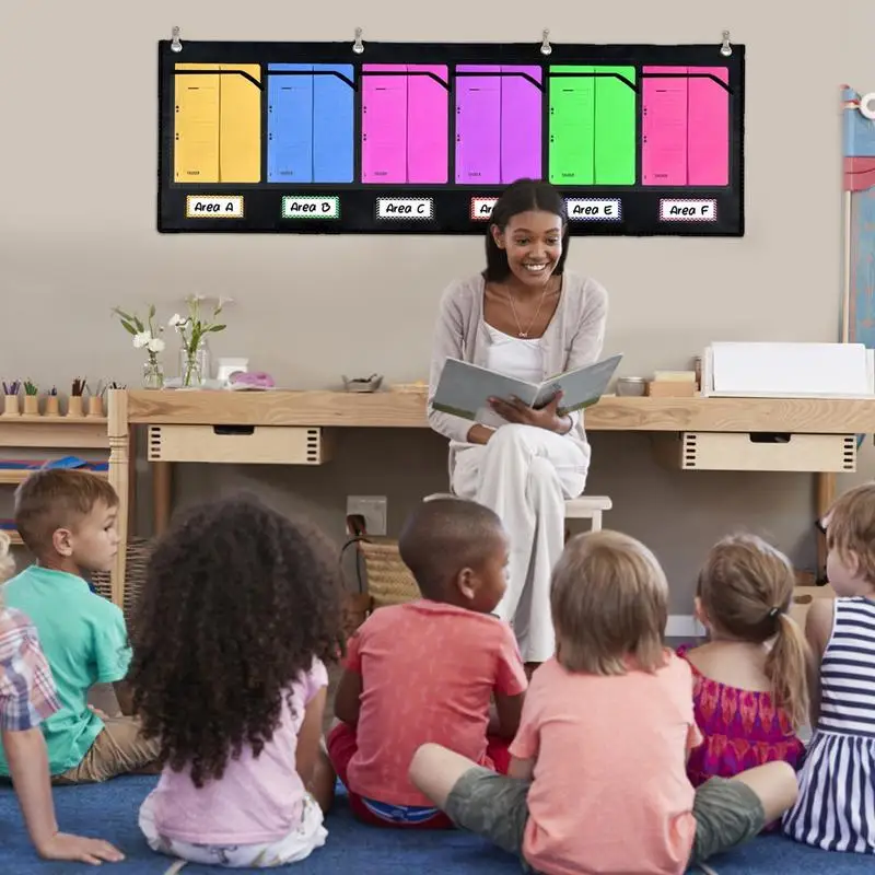 Wall Hanging Homework File Pocket Chart Classroom Pocket Charts Homework Storage Chart With 12 Tag Cards Teachers Notebook Chart