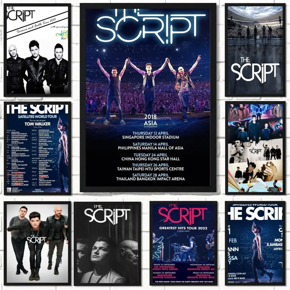 band T-The Script-T Poster Self Adhesive Wall Decor for Modern Home Cafe Office and Bar