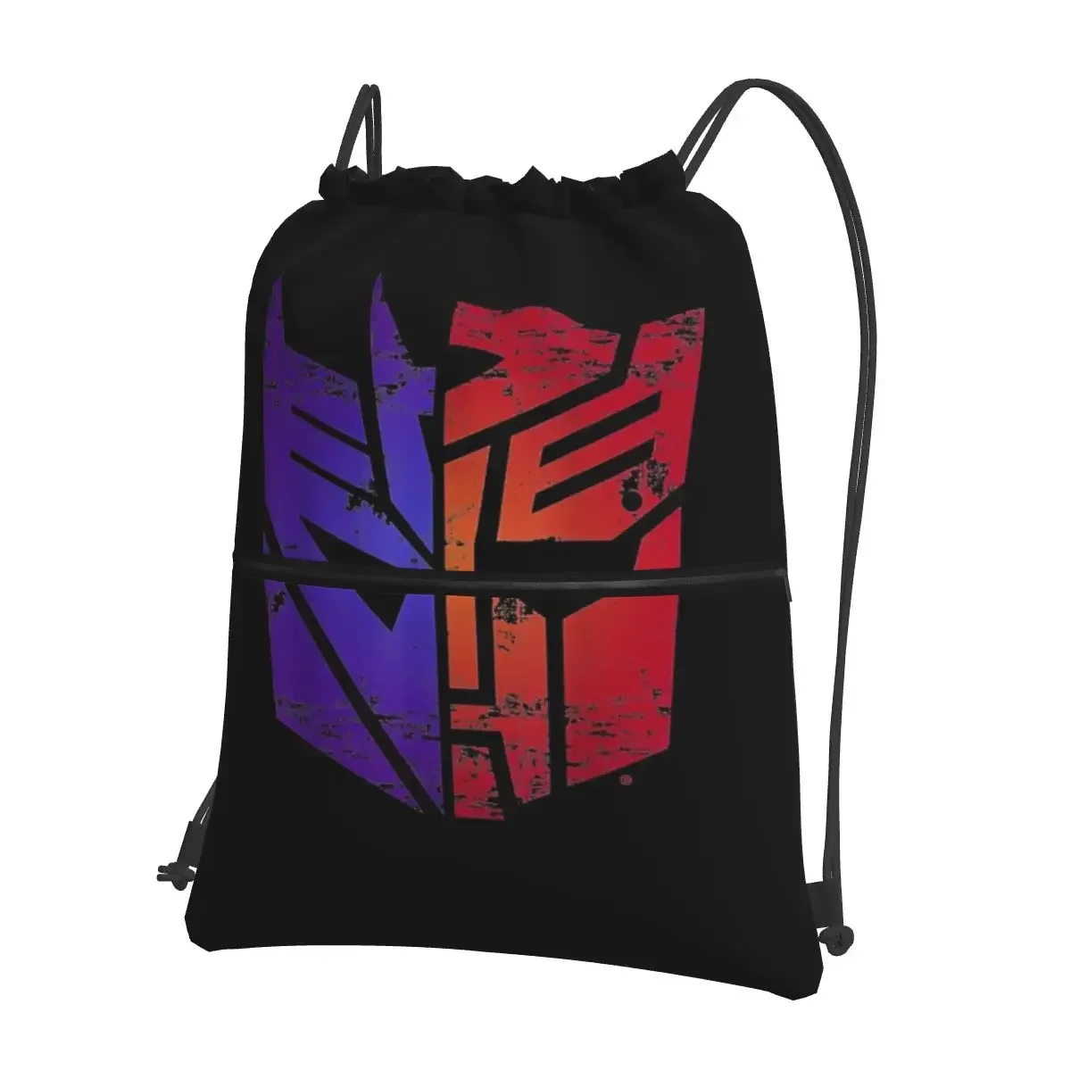 Transformers Decepticon Autobot Split Logo Backpacks Drawstring Bag  Drawstring Bundle Pocket Shoes Bags For Travel Sport