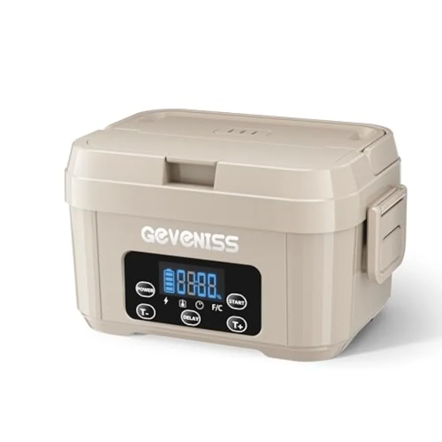 

Cordless Electric Lunch Box for Office, Car, Travel Stainless Steel 1100ML Container, Black, Fast Heating to 220F, Leakproof Li