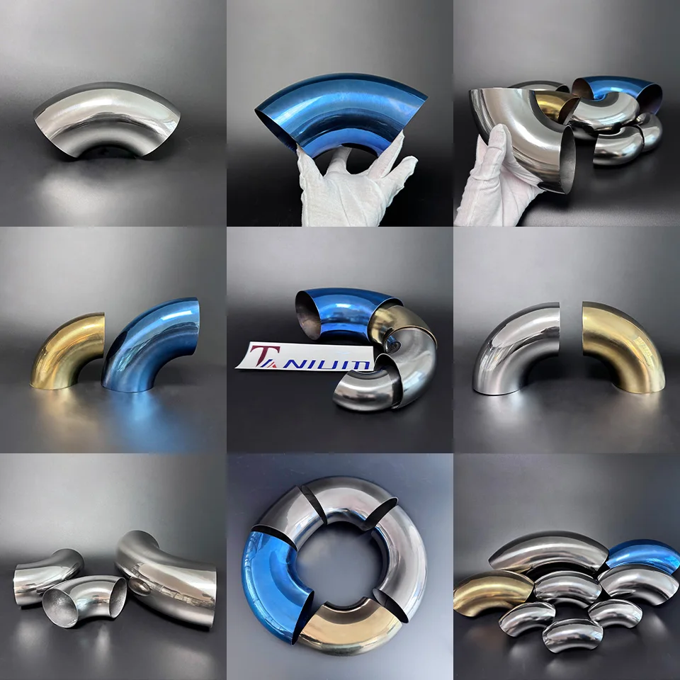 

inconel625 90/45 Degree Diameter 70-76mm Polishing Elbow Exhaust Bends Pipe Fittings for Car Modified Exhaust