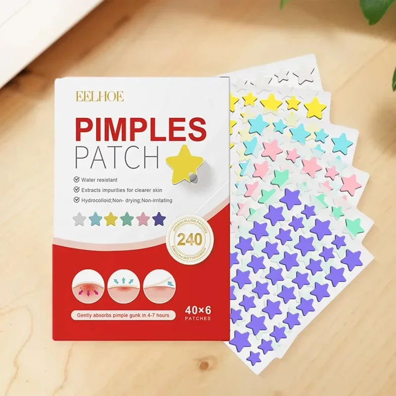 240Pcs High-end Pimple Patch Acne Patches Heart/Star Shape Acne Dots Patches Moisturizes for Covering Zits & Blemishes Skin Care