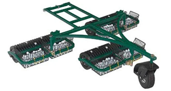 Konday Golf Course Equipment Golf Range Picker 3 Section Range Ball Pick Up Machine Golf Driving Range Equipment