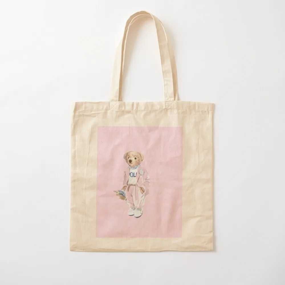 

Pink Bear Tote Bag Women's shopping bag university shopper bag shopper woman Canvas Tote