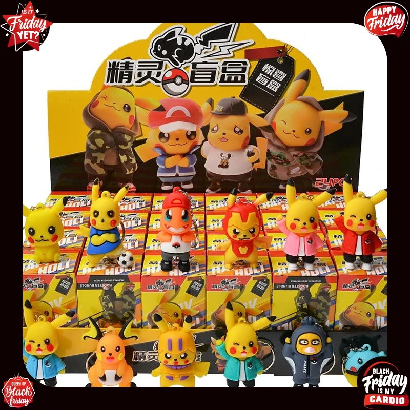 

24Pcs/Set Pokemon Pikachu Blind Box Action Figure Model Doll Keychain Pendant Decorative Toy For Children's Christmas Gift