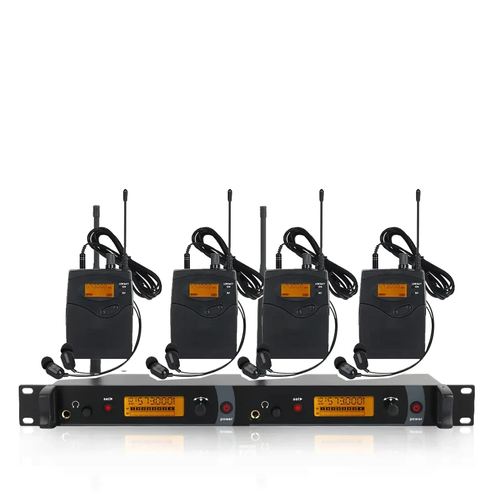Porta.ble 25Mhz Best Professiona.l In Ea.r Mo  nit or Wireless In-ea.r Mo  nit or Syste m With 4 Bodypa.cks