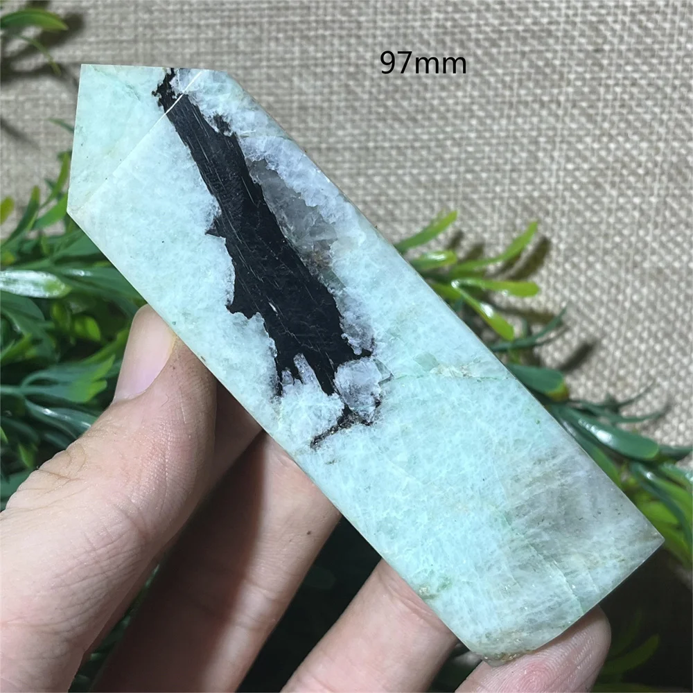 Natural Moonstone Verde Tower Point, Quartz Wand, Qualidade Crystal Stone, Reiki Beleza Minerais, Cura Espiritual, Decoração Home